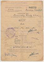 1945 Gödöllő, Gödöllői 138. honvéd bevonulási központ parancsnoksága által kiadott leszerelési jegy