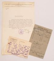 cca 1933-1944 3 db borászattal kapcsolatos okmány: Kanász Miháy Bor- és gyümölcsszesz főző szállítólevél, Czuppon Sándor bortermelő levelezőlap, M. kir. szőlő- és borgazdasági központi kísérleti állomás által kiadott igazolvány