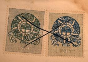 1916 Rákospalota, A Magyar Királyi Állami Vasutak főnökének címzett étkezési számla, orosz hadifogly...