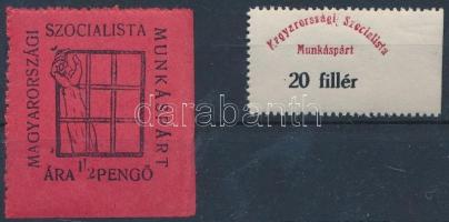 Magyar Szocialista Munkáspárt 2 db levélzáró bélyeg