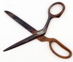 Trisetal régi fodrászolló, rozsdás, 20,5 cm