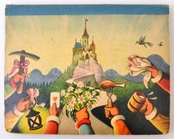 Hófehérke. Prága, 1961. Mesekönyv mozgatható figurákkal, 3D-s elemekkel, néhol apró szakadásokkal, h...