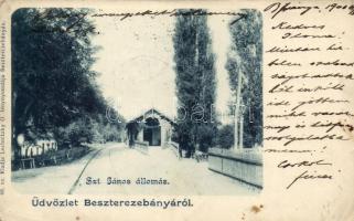 Besztercebánya, Szent János állomás, kiadja Lechnitzky O. / railway station (small tear)