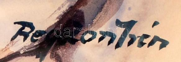 Regdon Irén: Női portré. Akvarell, papír, paszpartuban, 33×26 cm