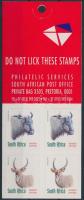 Animals self-adhesive stamp-booklet, Állatok öntapadós bélyegfüzet
