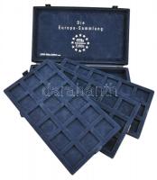 Die Europa-Sammlung - ECUs, Gedenkmünzen, Euros exkluzív érmetartó kazetta 3db kivehető tálcával, egyenként 18db férőhellyel használt állapotban
