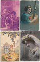 50 db RÉGI motívumlap, vegyes minőség; hölgy / 50 old motive cards, mixed quality; lady