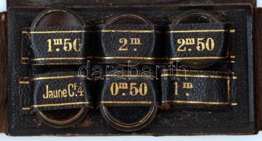 Különböző lencsék bőr tokban,5db, 8x4cm