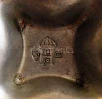 Vitorlással díszített, fém hamutál CG jelzéssel, d:19cm, m:19cm