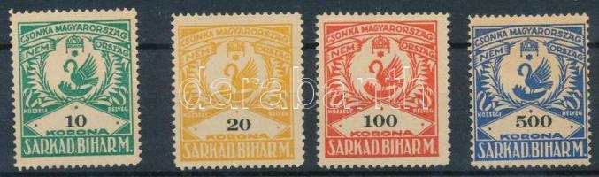 1922 Sarkad. Bihar M. Közösségi bélyeg Irredenta sor 4 klf érték