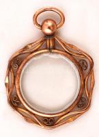 Fényképtartós medál, üveg és fém, d:3cm