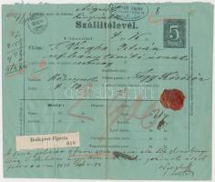 1896 2 db szállítólevél viaszpecséttel