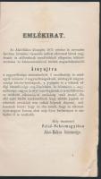 1872 Alsó-Rákos urbéreseinek az általuk elszenvedett jogsértésekről tudósító röplapja, nyomtatványa, 20p..
