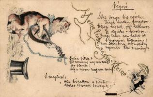 'Meine liebe, süsse, kleine' cat, mouse