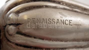 Alpakka gyertyatartó, jelzett (P.V. alpakka), m:20,5 cm