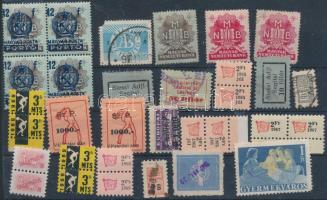 32 db levélzáró, bankjegybélyeg, segélybélyeg stb.