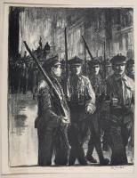 Ék Sándor (1902-1975): Őszirózsás forradalom. Kőnyomat (lithográfia). Jelzett, képméret 55x40. Paszp...