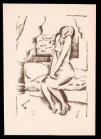 Molnár C. Pál (1894-1981): Ébredés, kis szériás ofszet-karton, 29,5×21 cm
