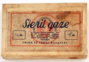 cca 1940 Steril gaze Vajna és társa gyógyszeres papírdobozka 11x7 cm