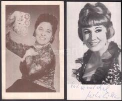 Mikes Lilla (1924-2004) színésznő és Boros Jolán (1914-1997) énekesnő aláírásai őket magukat ábrázoló fotólapokon