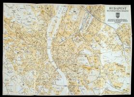 cca 1940 Budapest belterületének térképe 60x42 cm