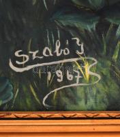 Szabó jelzéssel: Kikötői tájkép (William Turner után). Olaj, vászon, 40×50 cm