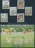 Gombák sor + blokk (2 stecklapon), Mushrooms set + block (2 stock cards)
