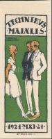 1921 Technikus Majális litho meghívó Lossonczy-Guylás jelzéssel