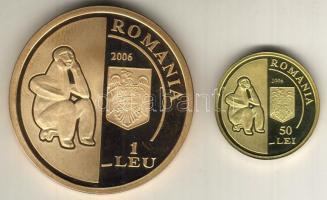 Románia 2006. "140 éves a Román Akadémia" 1L + 50L tombak próba pár T:PP RRR!!! Igen kis p...