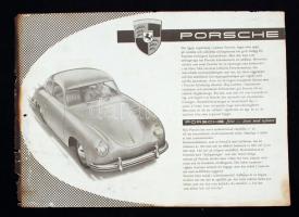 1954 Porsche, technikai leírás,a széle sérült. Ritka! 21x29cm