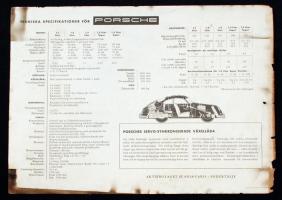 1954 Porsche, technikai leírás,a széle sérült. Ritka! 21x29cm