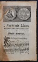 Lilienthal, Michael: Vollständiges Thaler-Cabinet... Königsberg, 1747. J.H. Hartung, 1-100 p. Címlap nélkül. XIX. századi félbőr kötésben. Numizmatikai szakkönyv tallérok leírásával, egy érmeképpel. / Numismatic literature with desciption of Thalers, with a few etchings. In later half leather binding.