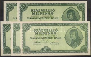 1946. 100.000.000Milpengő (5x) színvariánsokkal T:I