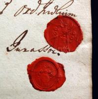 1798 Veszprém megyei szolgabíró és esküdt által kiállított tanúságlevél Moson vármegyei idézőlevélrő...