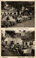 Budapest XIV. Angol park, Halászcsárda, Tokaji borpince lejárata '1938 XXXIV. Nemzetközi Eucharisztikus Kongresszus' So. Stpl (EK)