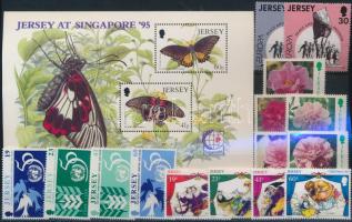 15 diff. stamps in complete sets + 1 block, 15 klf bélyeg teljes sorokban + 1 blokk