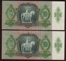 1938. 10P (2x) egymásutáni sorszámokkal T:I