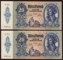 1941. 20P (2x) egymásutáni sorszámokkal T:I