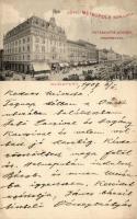 Budapest VII. Petánovits József Hotel Metropole szállodája és kávéháza, villamosok (EK)