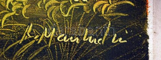 Olvashatatlan jelzéssel: Mount Agung (Bali). Olaj, vászon, 29×87 cm