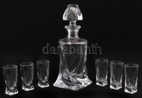 Bohemia vodkás készlet, eredeti dobozában, jelzett, 27×21 cm