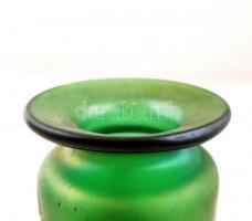 Poschinger szitakötő váza, irizáló üveg test, kézzel festett, hibátlan, jelzett, m:20,5 cm