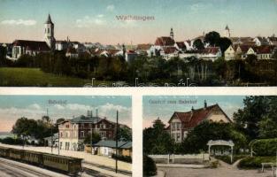 Waiblingen, Bahnhof, Gasthof zum Bahnhof / railway station, guest house, wagons