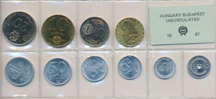 1987. 2f-20Ft 10db klf érmés forgalmi sor fóliatokban T:1