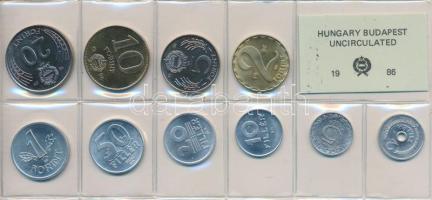 1986. 2f-20Ft 10db klf érmés forgalmi sor fóliatokban T:1