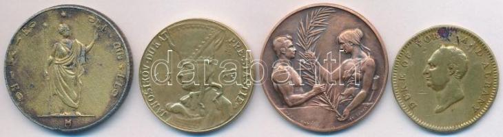 Vegyes: 4db klf magyar és külföldi zseton, emlékérem, közte Damkó József (1872-1955) / Exner Károly ...