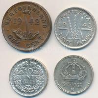 Vegyes: Ausztrália 1943. 3p Ag + Hollandia 1941. 10c Ag "I. Vilma" + Svédország 1949TS 10ö...