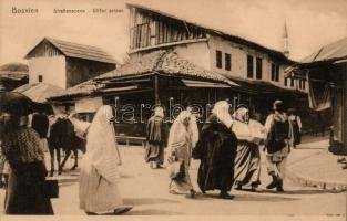 Bosnyák folklór, Bosnien, Strassenscene / Bosnian folklore, street scene