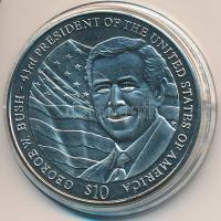 Libéria 2003. 10$ Cu-Ni "George W. Bush" tanúsítvánnyal T:BU Liberia 2003. 10 Dollars Cu-Ni "George W. Bush" certificate C:BU