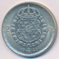 Svédország 1945. 2K Ag "V. Gusztáv" T:2- Sweden 1945. 2 Kronor Ag "Gustaf V" C:VF